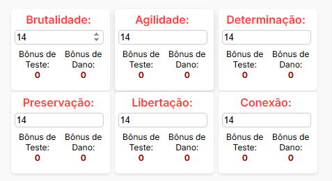 Distribuição de atributos do personagem